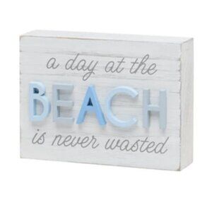 Beach Wasted 3D Block Sign